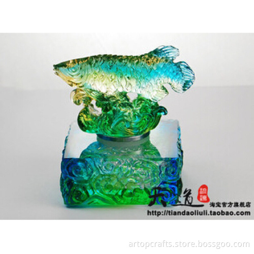 Feng shui Golden Fish Crafts/ colored glaze/Liuli Factory outlets